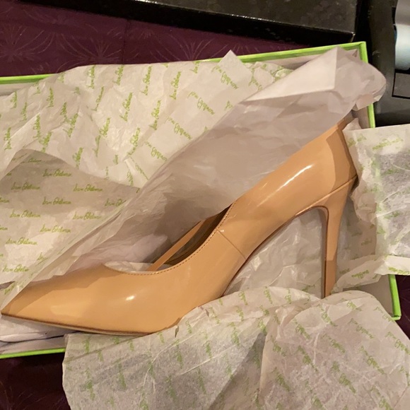 Sam Edelman “Hazel” in nude blush patent ! Beautiful ,classic pumps Rare size 14 - Picture 3 of 3